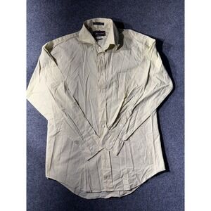 Barrington Button Down Shirt Mens 15.5 34/35 Yellow Excellent Micro Check Long